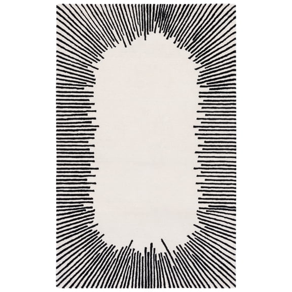 SAFAVIEH Fifth Avenue Declan Abstract Area Rug, Ivory/Black, 6' x 9'