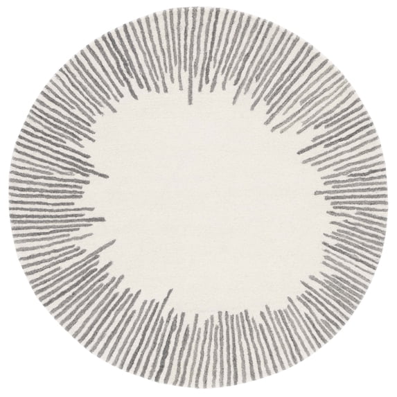 SAFAVIEH Fifth Avenue Declan Abstract Area Rug, Ivory/Grey, 5' x 5' Round