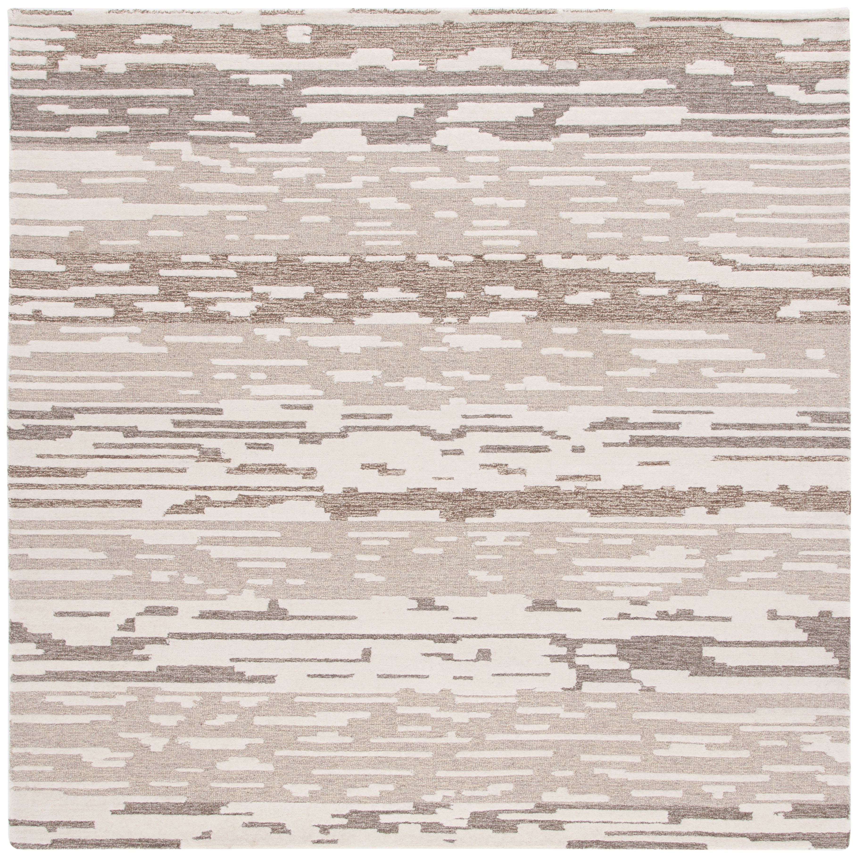 SAFAVIEH Fifth Avenue Deemer Abstract Area Rug, Natural/Brown, 7' x 7 ...