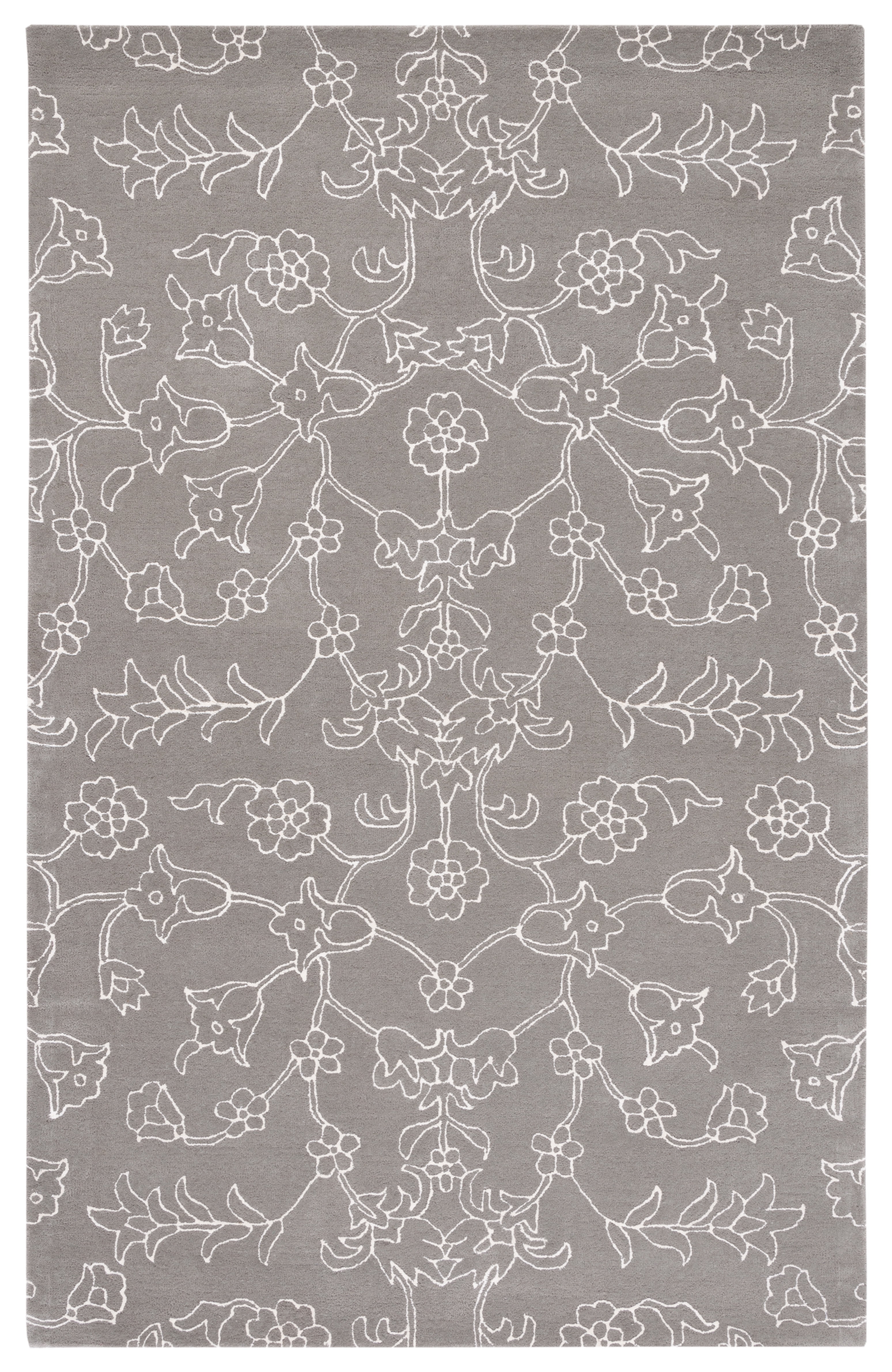 SAFAVIEH Fifth Avenue Deena Floral Area Rug, Dark Grey/Ivory, 5' x 8'
