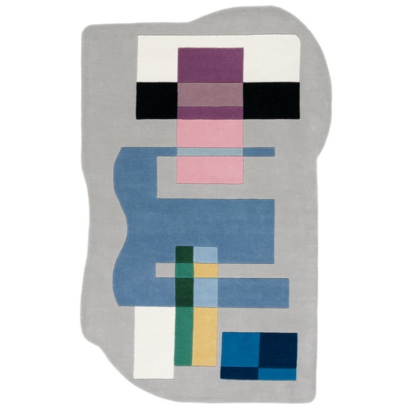 SAFAVIEH Fifth Avenue Delice Abstract Area Rug, Grey/Blue, 5' x 8'