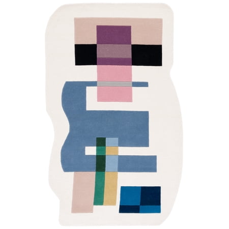 SAFAVIEH Fifth Avenue Delice Abstract Area Rug, Ivory/Blue, 5' x 8'