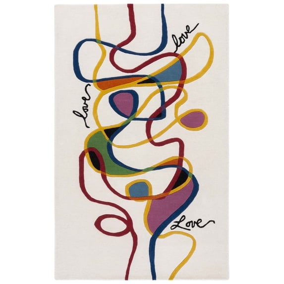 SAFAVIEH Fifth Avenue Delicia Abstract Area Rug, Ivory/Red, 9' x 12'