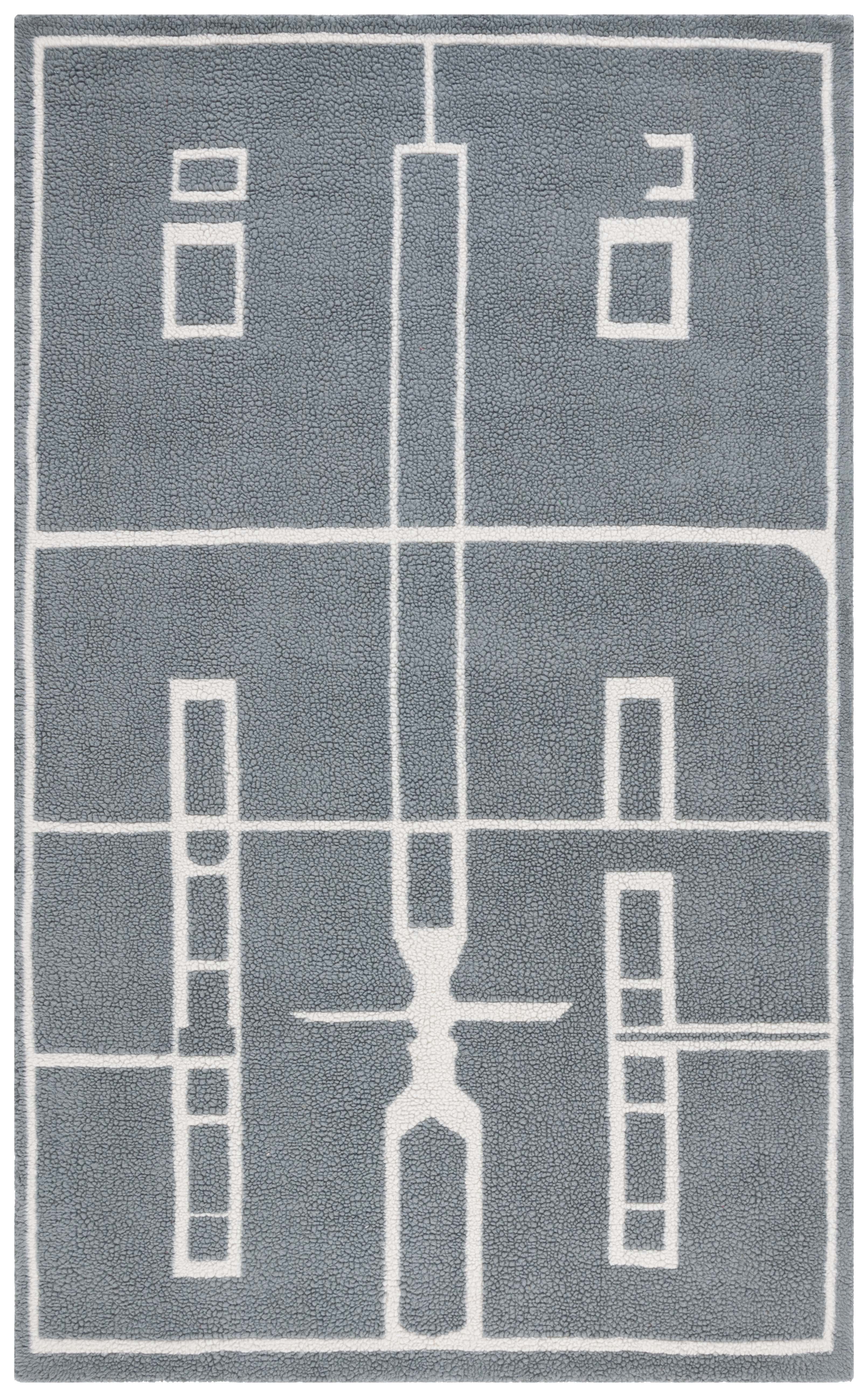 SAFAVIEH Fifth Avenue Della Abstract Area Rug, Grey/Ivory, 6' x 9'