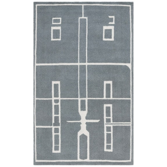 SAFAVIEH Fifth Avenue Della Abstract Area Rug, Grey/Ivory, 6' x 9'