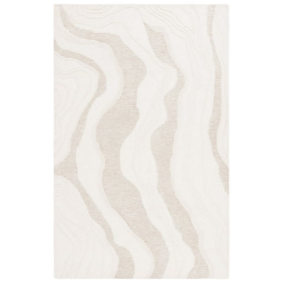 SAFAVIEH Fifth Avenue Henry Wavy Striped Area Rug, Natural/Ivory, 3' x 5'