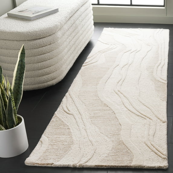 Safavieh Fifth Avenue Henry Wavy Striped Runner Rug, Natural/Ivory, 2'3" x 8'