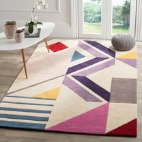 SAFAVIEH Fifth Avenue Jewell Geometric Area Rug, Ivory/Purple, 4' x 6'