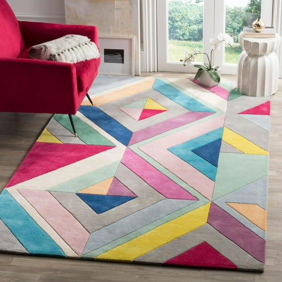 SAFAVIEH Fifth Avenue Weldon Geometric Area Rug, Grey/Multi, 4' x 6'