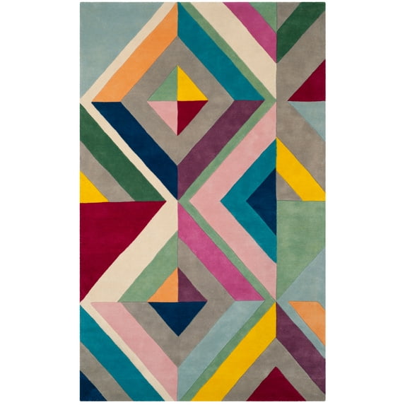SAFAVIEH Fifth Avenue Weldon Geometric Area Rug, Grey/Multi, 6' x 9'