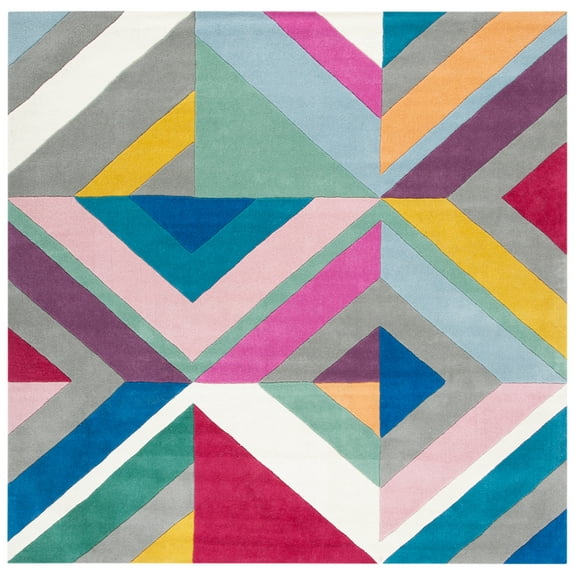 SAFAVIEH Fifth Avenue Weldon Geometric Area Rug, Grey/Multi, 7' x 7' Square