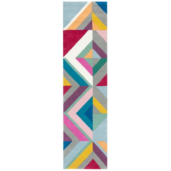 SAFAVIEH Fifth Avenue Weldon Geometric Runner Rug, Grey/Multi, 2'3" x 9'