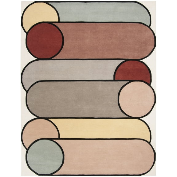 SAFAVIEH Fifth Avenue Wesley Abstract Area Rug, Ivory/Multi, 9' x 12'