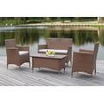 thumbnail image 1 of SAFAVIEH Figueroa Outdoor Patio 4 Pc Conversation Set, Almond/Sand, 1 of 11