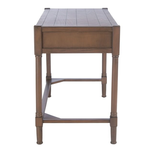 SAFAVIEH Filbert Solid Retro 2-Drawer Writing Desk, Brown