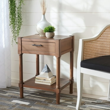 SAFAVIEH Filbert Solid Rustic 1 Drawer Accent Table, Brown