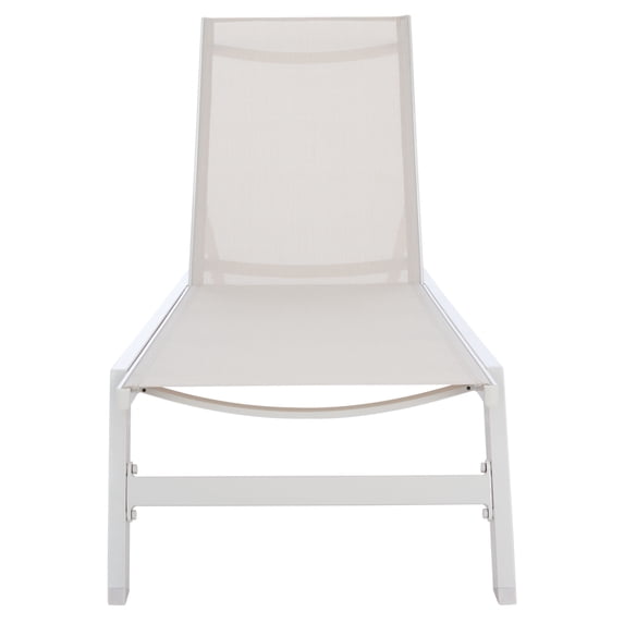 SAFAVIEH Fionne Outdoor Patio Sun Lounger, Silver/Beige