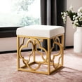 thumbnail image 1 of SAFAVIEH Fleur Geometric Glam Square Ottoman, Cream, 1 of 7