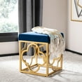 thumbnail image 1 of SAFAVIEH Fleur Geometric Glam Square Ottoman, Navy, 1 of 8