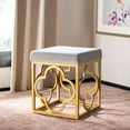 thumbnail image 1 of SAFAVIEH Fleur Square Ottoman Grey / Gold, 1 of 7