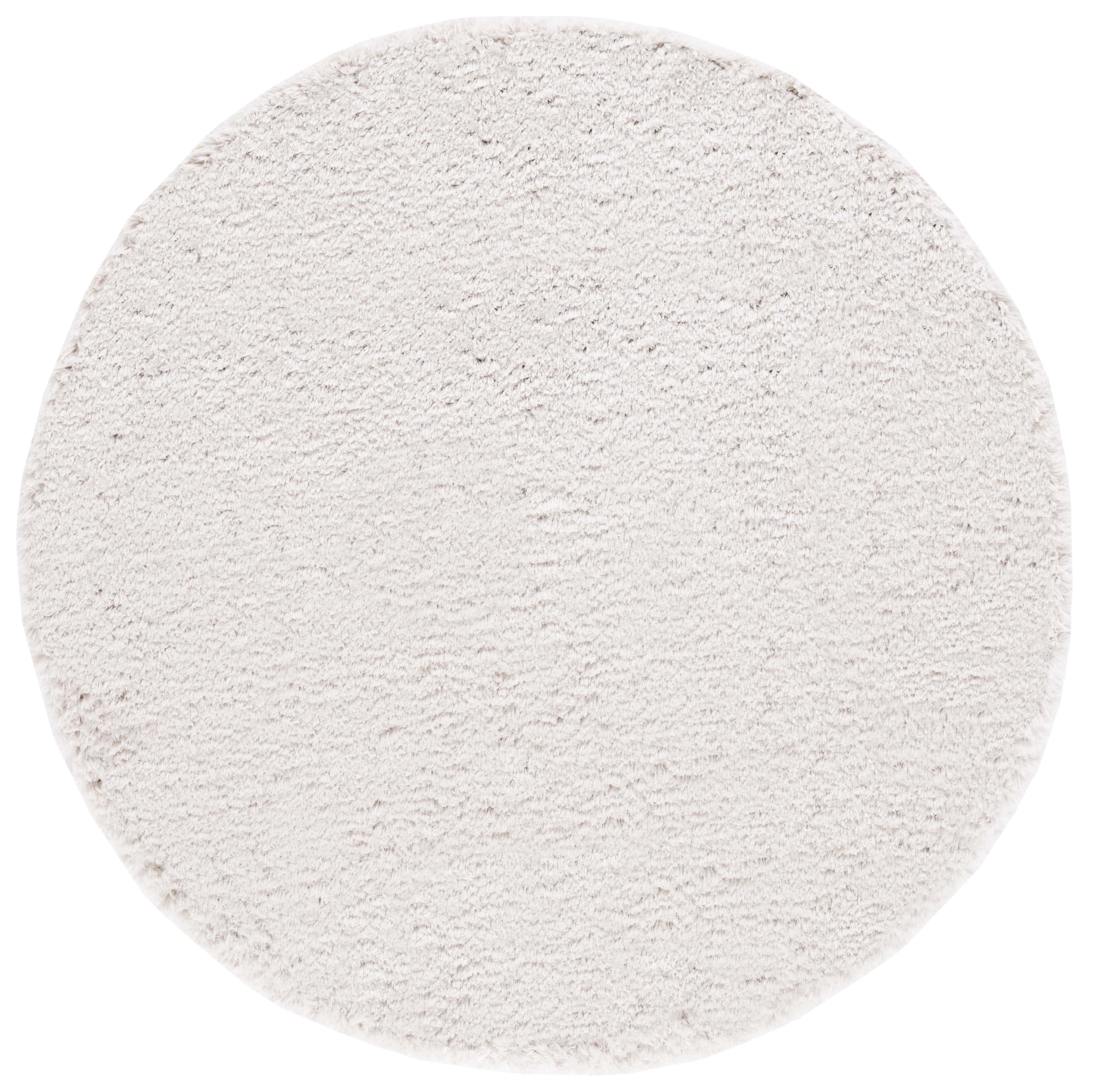 Beige Oval Synthetic Shag Area Rug, 5'3" x 7'6"