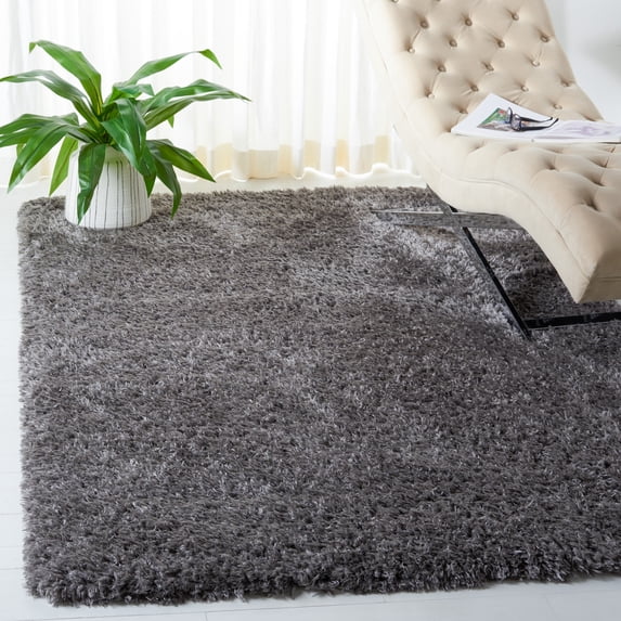 Safavieh Flokati Augustin Solid Shag Area Rug, Charcoal, 6'7" x 9'