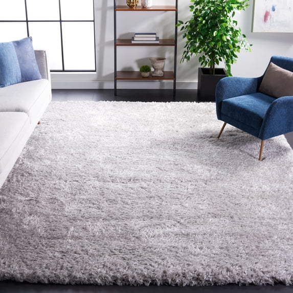 Safavieh Flokati Augustin Solid Shag Area Rug, Silver, 10'6" x 14'
