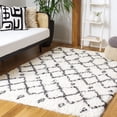 thumbnail image 1 of Safavieh Flokati Chelsey Aztec Polyester Shag Area Rug, Ivory/Dark Gray, 5'3" x 7'6", 1 of 11