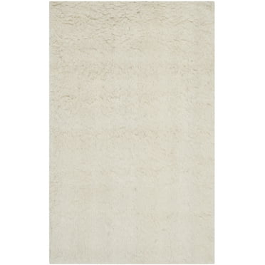 SAFAVIEH Flokati Gisselle Solid Wool Shag Area Rug, Ivory, 3' x 5'