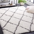 thumbnail image 1 of Safavieh Flokati Juniper Geometric Polyester Shag Area Rug, Ivory/Dark Gray, 5'3" x 7'6", 1 of 11