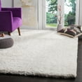 thumbnail image 1 of SAFAVIEH Florence Waverly Solid Polyester Shag Area Rug, White, 5' x 8', 1 of 7