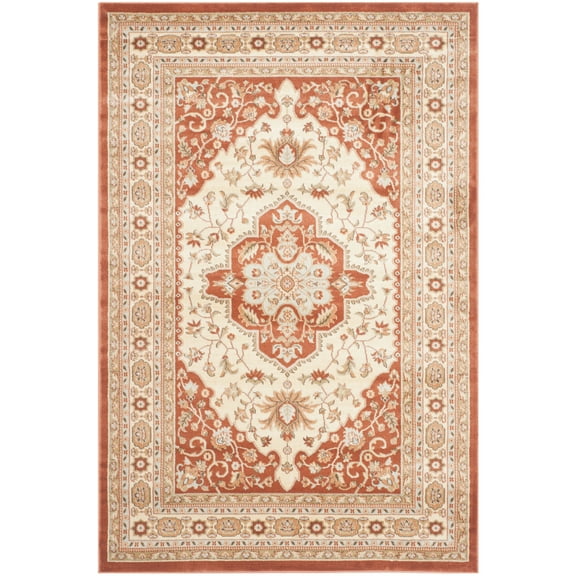 SAFAVIEH Florenteen Eden Traditional Area Rug, Rust/Ivory, 4' x 6'