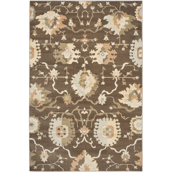 SAFAVIEH Florenteen Franklin Floral Area Rug, Brown/Ivory, 5'1" x 7'7"