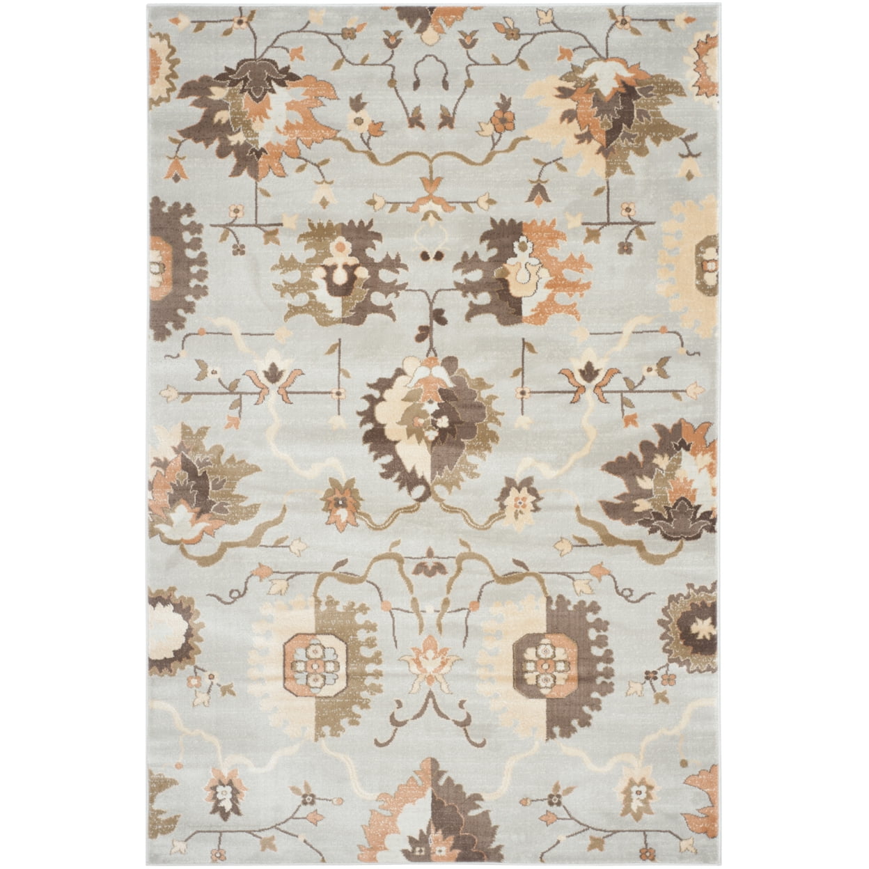 Florenteen Grey and Ivory Synthetic Easy Care 4' x 6' Rug