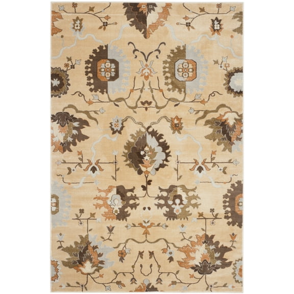 SAFAVIEH Florenteen Franklin Floral Area Rug, Ivory/Brown, 5'1" x 7'7"