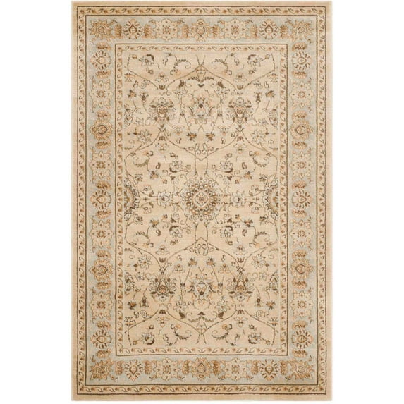 SAFAVIEH Florenteen Nowell Traditional Area Rug, Ivory/Grey, 4' x 6'