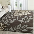 thumbnail image 1 of SAFAVIEH Florida Benton Floral Shag Area Rug, Dark Brown/Grey, 6'7" x 6'7" Square, 1 of 7