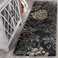 thumbnail image 1 of SAFAVIEH Florida Benton Floral Shag Runner Rug, Dark Brown/Grey, 2'3" x 11', 1 of 7
