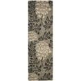 thumbnail image 1 of SAFAVIEH Florida Benton Geometric Shag Runner Rug, Smoke/Dark Brown, 2'3" x 7', 1 of 9