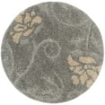 thumbnail image 1 of SAFAVIEH Florida Davin Floral Shag Area Rug, Grey/Beige, 4' x 4' Round, 1 of 4