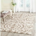 thumbnail image 1 of SAFAVIEH Florida Deangelo Damask Plush Shag Area Rug, Cream/Beige, 4' x 6', 1 of 9