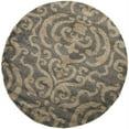 thumbnail image 1 of SAFAVIEH Florida Deangelo Damask Plush Shag Area Rug, Grey/Beige, 5' x 5' Round, 1 of 4