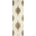 thumbnail image 1 of SAFAVIEH Florida Declan Geometric Shag Runner Rug, Cream/Smoke, 2'3" x 19', 1 of 7