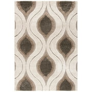 SAFAVIEH Florida Declan Geometric Swirls Shag Area Rug, Cream/Smoke, 2'3" x 4'