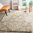 thumbnail image 1 of SAFAVIEH Florida Desmond Damask Plush Shag Area Rug, Beige/Cream, 6'7" x 6'7" Square, 1 of 8