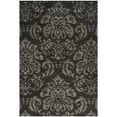 thumbnail image 1 of SAFAVIEH Florida Desmond Damask Plush Shag Area Rug, Dark Brown/Smoke, 4' x 4' Square, 1 of 8