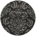thumbnail image 1 of SAFAVIEH Florida Desmond Damask Plush Shag Area Rug, Dark Brown/Smoke, 5' x 5' Round, 1 of 7