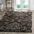 thumbnail image 1 of SAFAVIEH Florida Desmond Damask Plush Shag Area Rug, Dark Brown/Smoke, 8' x 10', 1 of 8