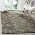 thumbnail image 1 of SAFAVIEH Florida Desmond Damask Plush Shag Area Rug, Grey/Beige, 5'3" x 7'6", 1 of 8
