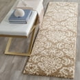thumbnail image 1 of SAFAVIEH Florida Desmond Damask Plush Shag Runner Rug, Beige/Cream, 2'3" x 11', 1 of 8